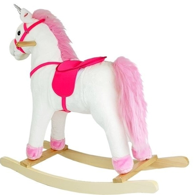 Єдиноріг- гойдалка LEAN Toys рухає мордою та хвостом 74 см Білий 2252 (5902808151722) - зображення 5