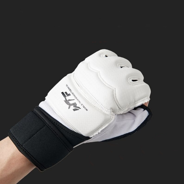 Тренувальні рукавички LEAN Toys для тхеквондо розмір XS White-Black (5905991059790) - зображення 3