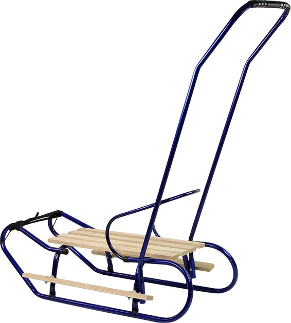 Металеві санки LEAN Toys з штовхачем 13366 Blue (5905323215931) - зображення 4