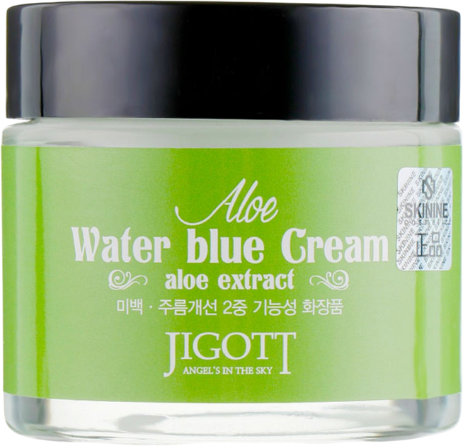 Krem nawilżający do twarzy Jigott Aloe Water Blue łagodzący 70 ml (8809210034094) - obraz 1