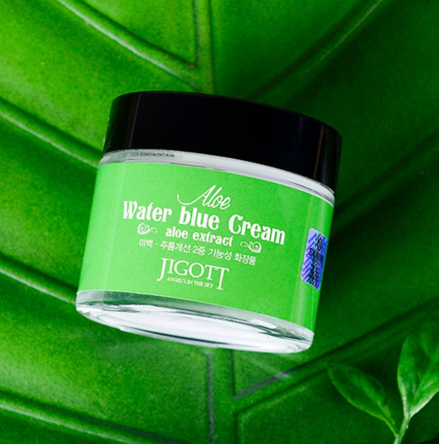 Krem nawilżający do twarzy Jigott Aloe Water Blue łagodzący 70 ml (8809210034094) - obraz 4