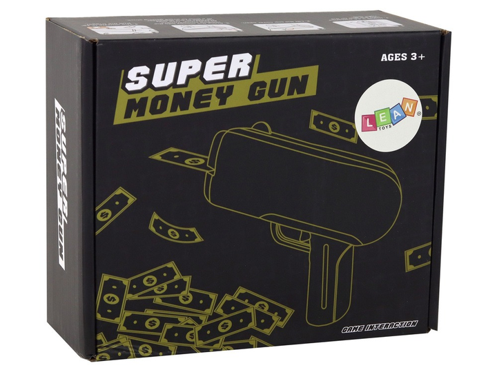 Pistolet na pieniądze LEAN Toys Pieniądze papierowe 100 sztuk Złoty 17138 (5905884459959) - obraz 1