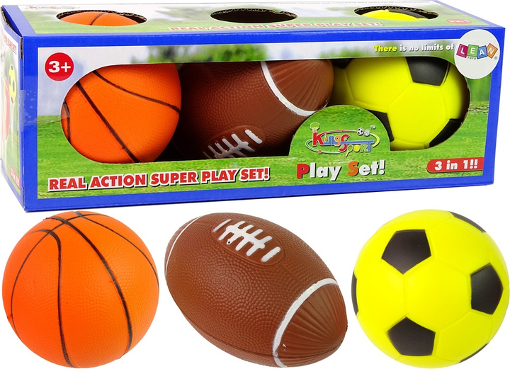 Zestaw miękkich piłek LEAN Toys 11334 3 szt. (5905214974299) - obraz 3