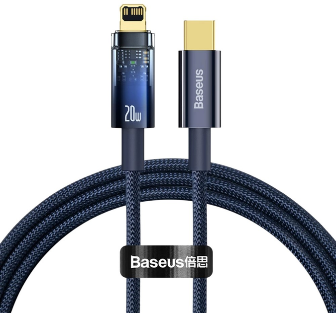 Кабель Baseus Explorer USB Type-C - Lightning 1 м 20 Вт Blue (AT6932172605674) - зображення 1