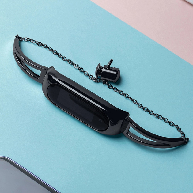 Pasek Hurtel Metal bracelet do Xiaomi Mi Band 3/4/5/6 Black (9145576225530) - obraz 5