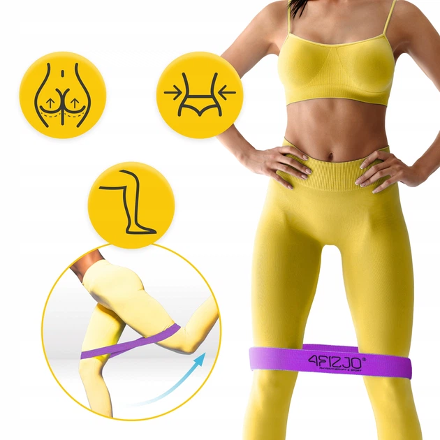 Резинка для фитнеса и спорта из ткани 4FIZJO Flex Band 16-22 кг Violet (P-5907739311696) - Фото 2 Резинка для фитнеса и спорта из ткани 4FIZJO Flex Band 16-22 кг Violet (P-5907739311696) - изображение 2