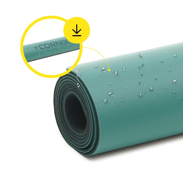 Коврик спортивный Cornix PU 183 x 68 x 0.4 см для йоги и фитнеса XR-0318 Turquoise - изображение 12