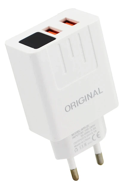 Адаптер 220V на 2 USB (A-14) с дисплеем CX QC03 / Зарядное устройство / Блок питания для зарядки телефона, Зарядка для аккумулятора - изображение 2