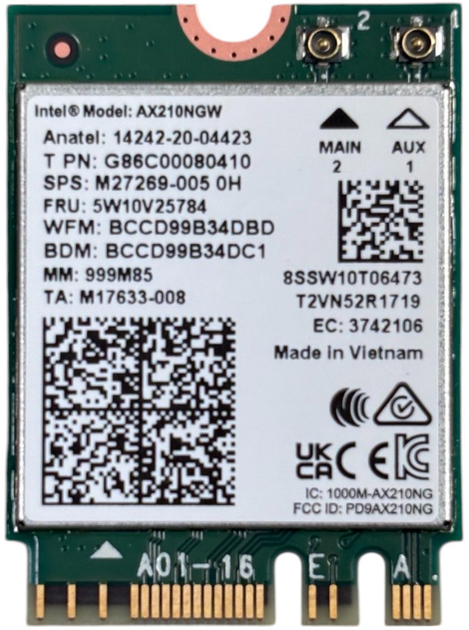 Мережева карта Intel Wi-Fi 6E AX210 M.2 2230 (AX210.NGWG.NV) - зображення 2