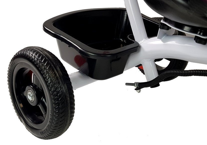 Триколісний велосипед прогулянковий LEAN Toys з дахом колеса EVA фіолетовий PRO300 (5903802452679) - зображення 7