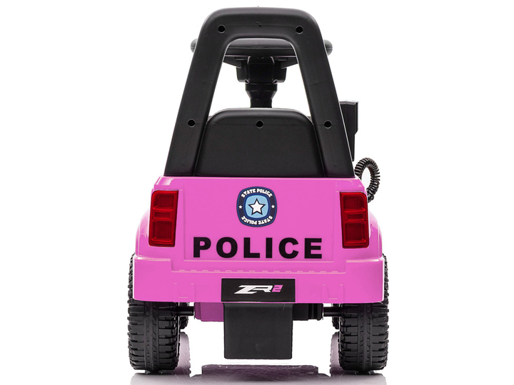 Jeździk Lean Cars Mercedes Policja QLS-993 z megafonem Różowy (5904665995600) - obraz 6