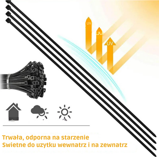 Opaski zaciskowe LEAN Toys 4.8 x 300 mm 100 szt. (5905991022671) - obraz 4