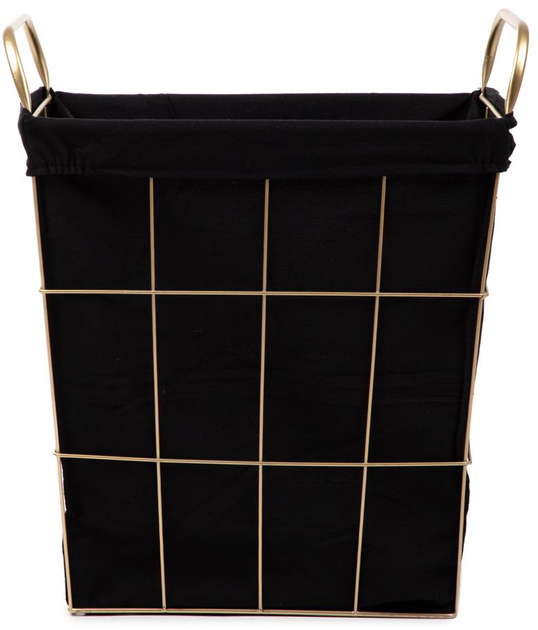 Kosz na bieliznę Homla Lorrey 42 x 27 x 49 cm Złoto-czarny (5904183870175) - obraz 2