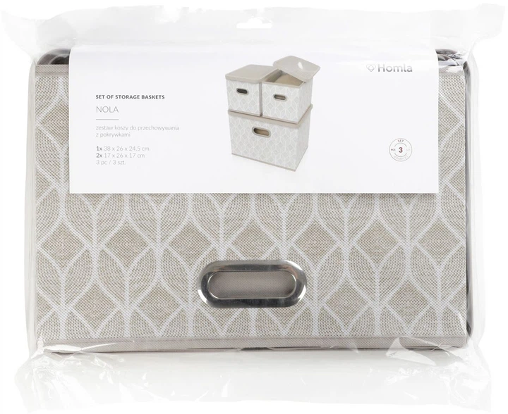 Zestaw koszy do przechowywania Homla Nola 3 szt Beżowe (5904183877716) - obraz 5