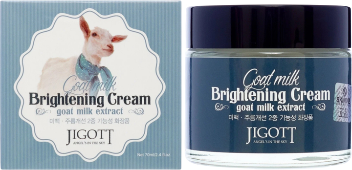 Krem do twarzy Jigott Goat Milk rozświetlający 70 ml (8809210034131) - obraz 1