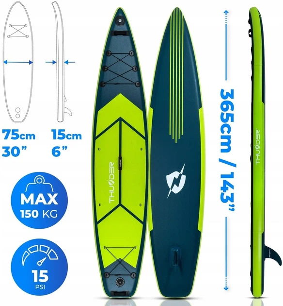 Надувна SUP дошка (Сапборд) THUNDER VISO 365 - изображение 14