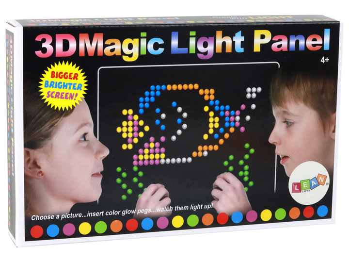 Мозаїка розвиваюча LEAN Toys Magic Panel 3D з підсвіткою180 ел. (5905991002680) - зображення 5