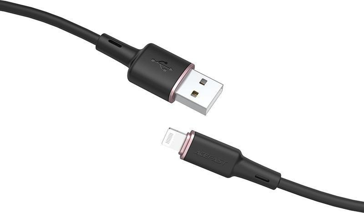 Kabel Acefast C2-02 USB Type-A do Lightning 1.2 m silicone zinc connectors Black (6974316280682) - obraz 2