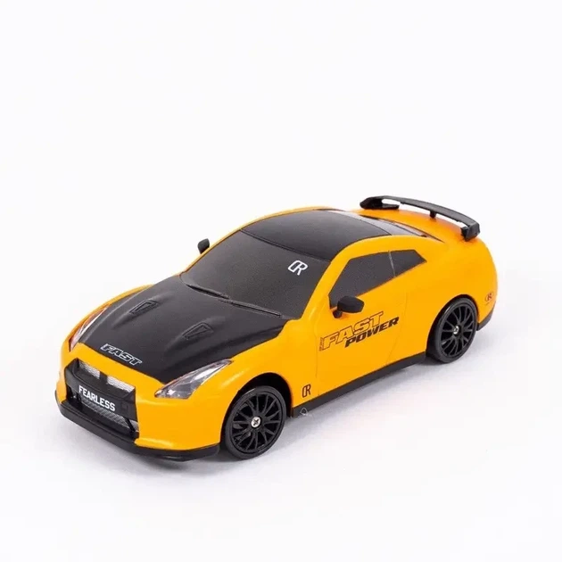 Машинка для дрифта на радиоуправлении Nissan GT-R 4WD 1:24 желтая - изображение 4