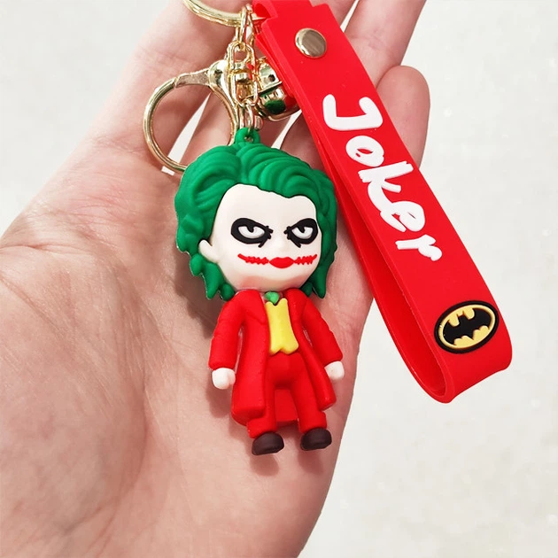 Брелок Джокер гумовий об'ємний Joker DC на рюкзак, на ключі підвіска - зображення 3
