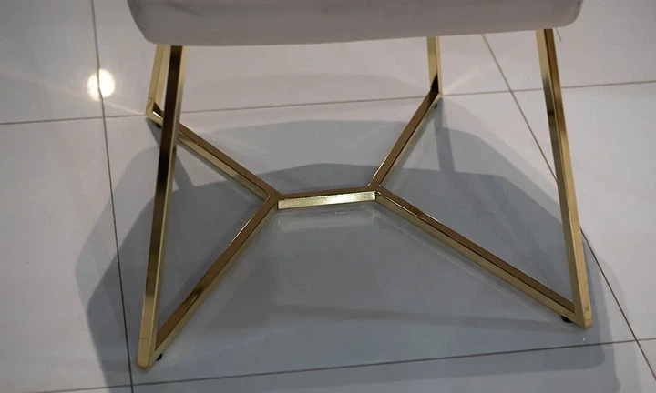 Стілець Гелексі айворі метал сидіння тканина 500x550x950 золото - изображение 12