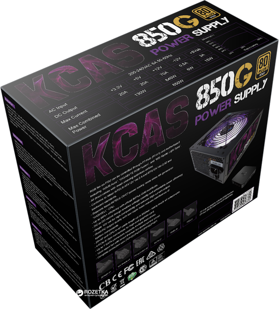 Блок питания Aerocool KCAS-850G 850W - Фото 17 Блок питания Aerocool KCAS-850G 850W - изображение 17