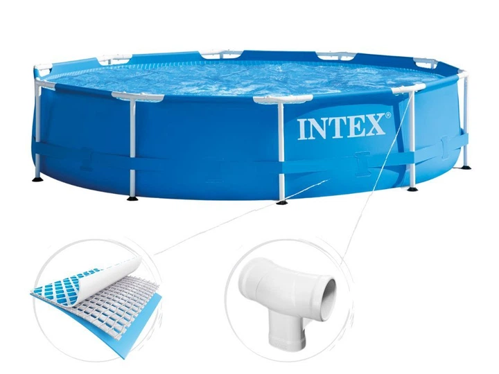 Круглый каркасный бассейн Intex 28202 с фильтр-насосом на 1250 л/час Интекс Metal Frame Pool (305х76 см) - Фото 4 Круглый каркасный бассейн Intex 28202 с фильтр-насосом на 1250 л/час Интекс Metal Frame Pool (305х76 см) - изображение 4
