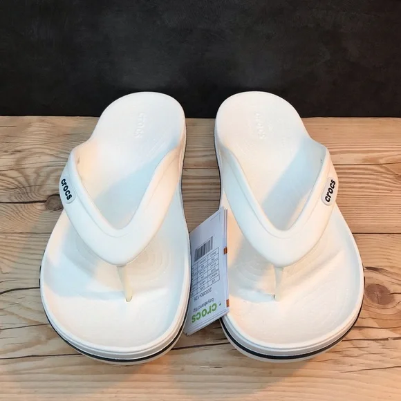 Чоловічі Крокс в'єтнамки Баябенд БІлі Crocs Bayaband Flip White/Navy (48/49, білий) - зображення 9