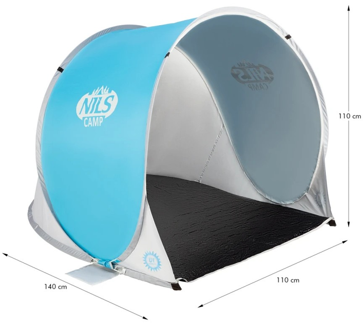 Намет Nils Camp пляжний саморозкладний блакитно-сірий NC3173 (5907695593204) - зображення 12