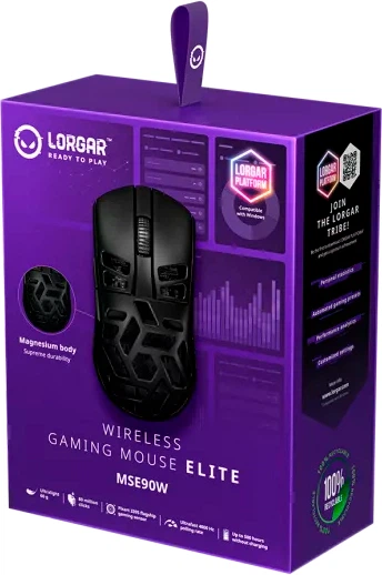 Mysz Lorgar Elite MSE90W Wireless/Bluetooth Gaming Mouse Black (LRG-MSE90W-BK) - obraz 11