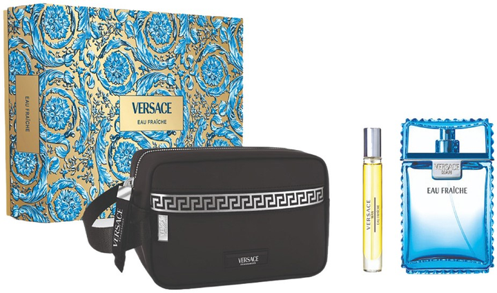 Zestaw męski Versace Man Eau Fraiche Woda toaletowa 100 ml + woda toaletowa 10 ml + kosmetyczka (8011003893447) - obraz 1
