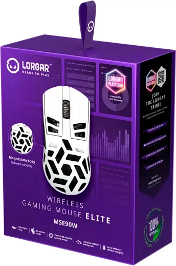 Миша Lorgar Elite MSE90W Wireless/Bluetooth Gaming Mouse White (LRG-MSE90W-WH) - зображення 11