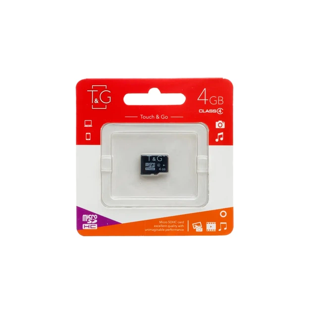 Карта пам'яті microSDHC T&G 4GB class 4 (без адаптера) - Фото 1 Карта пам'яті microSDHC T&G 4GB class 4 (без адаптера) - изображение 1