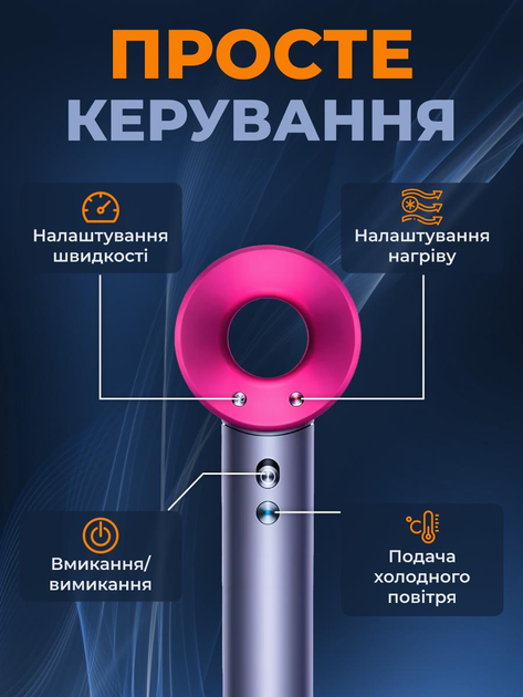 Фен для волос стайлер профессиональный с насадками ионизацией турборежимом автоотключением 5в1 - изображение 4