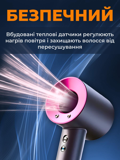 Фен для волос стайлер профессиональный с насадками ионизацией турборежимом автоотключением 5в1 - изображение 6