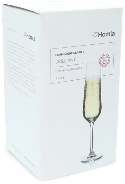 Zestaw kieliszków do szampan Homla Brilliant 200 ml 4 szt (5902869952511) - obraz 2