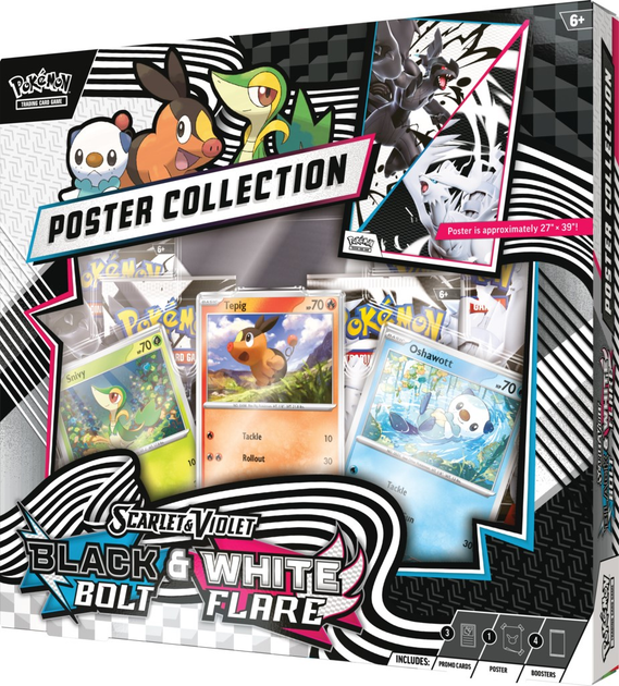 Dodatek Pokémon TCG: Scarlet & Violet - White Flare & Black Bolt - Unova Poster Collection (0196214113992) - obraz 3