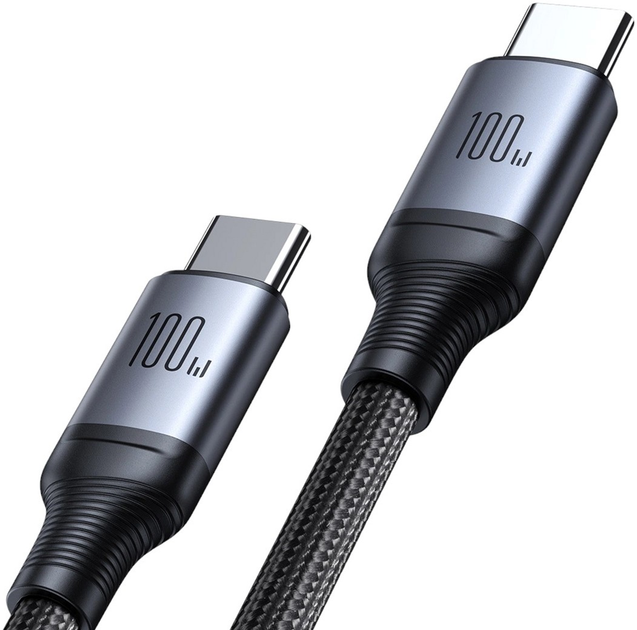 Kabel Joyroom Speedy Series S-A21 2in1 USB Type-C - 2 x USB Type-C 100W 1.5 m Black (AT6941237100764) - obraz 2