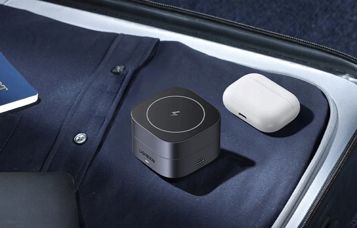 Bezprzewodowa stacja ładująca Ugreen W702 Qi2 3in1 USB-C MagSafe Black(6941876233168) - obraz 4