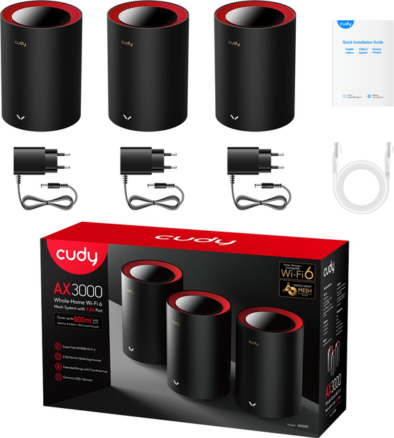 Маршрутизатор Cudy M3000 3-Pack Black (6971690792961) - зображення 5