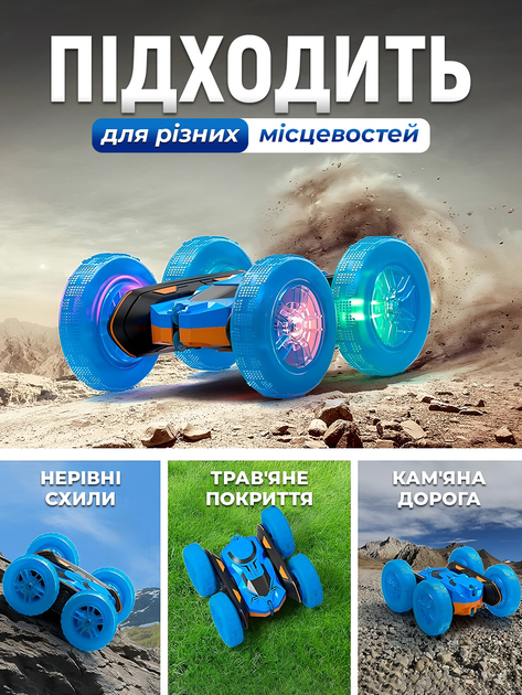 Радіокерована трюкова машинка-перевертиш JoyPro з підсвіткою 1:24 Рожева (DC193b) - зображення 9
