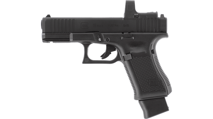 Пневматический пистолет Umarex Glock 19 Gen5 MOS BLK Blowback (кал. 4,5 мм) - Фото 2 Пневматический пистолет Umarex Glock 19 Gen5 MOS BLK Blowback (кал. 4,5 мм) - изображение 2