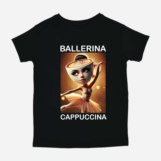 Подростковая футболка для девочки Спиногрыз Ballerina Cappuccina 10-00888 170 см Черная (ROZ6501090068) 