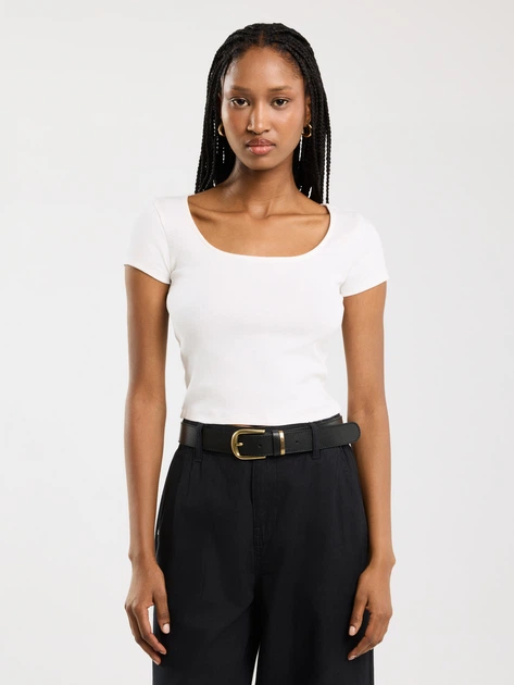 Футболка бавовняна коротка жіноча Big Star Missa 100 S Біла (5900714861636) - зображення 1