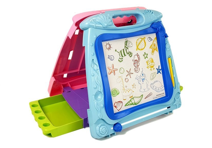 Znikopis magnetyczny LEAN Toys dwustronna, z pisakami i magnesami (5905214972431) - obraz 2