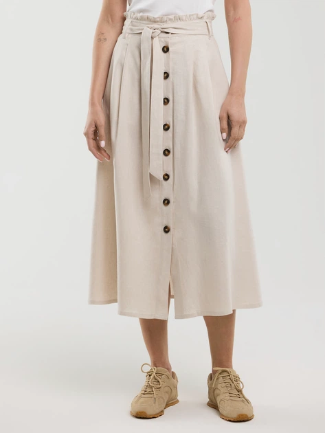 Спідниця міді літня жіноча Big Star Cosmo 800 M Бежева (5900714890162) - зображення 1
