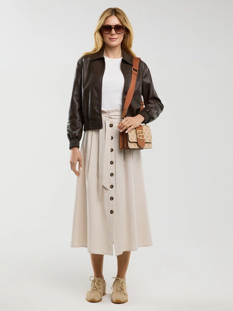 Спідниця міді літня жіноча Big Star Cosmo 800 M Бежева (5900714890162) - зображення 3