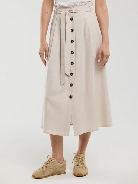 Спідниця міді літня жіноча Big Star Cosmo 800 M Бежева (5900714890162) - зображення 6