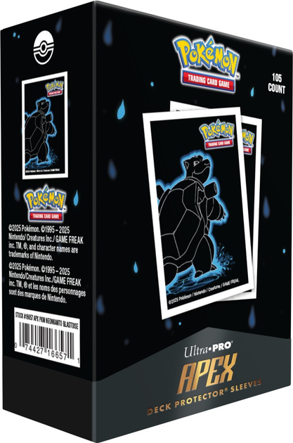 Обкладинки для колекційних карток Ultra Pro: Pokémon - Apex Deck Protector Sleeves - Neon Kanto - Blastoise (0074427166571) - зображення 1