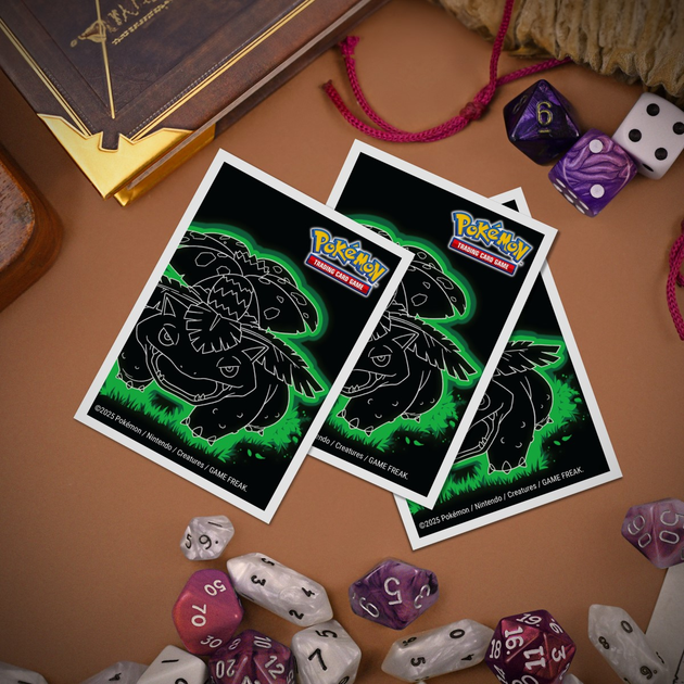 Обкладинки для колекційних карток Ultra Pro: Pokémon - Apex Deck Protector Sleeves - Neon Kanto - Venusaur (0074427166557) - зображення 5